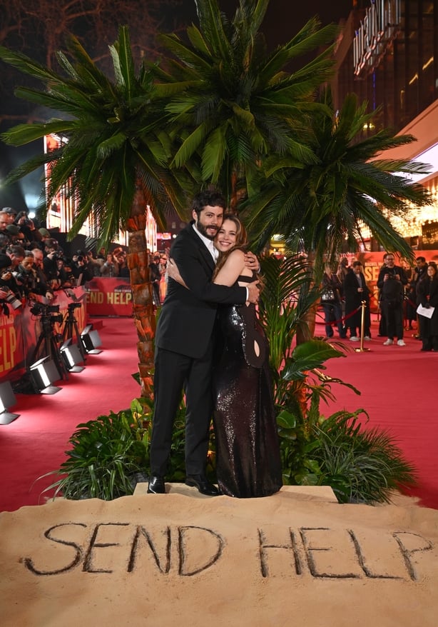 Rachel McAdams and Dylan O'Brien on the red carpet at the UK premiere of Send Help in central London on 29 January, 2026