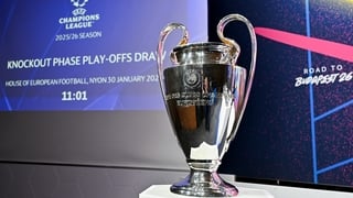 This photograph shows the UEFA Champions League Cup