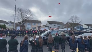 Red balloons released in honour of Grace Lynch
