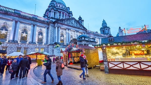 People shopping at Belfast Christmas Market