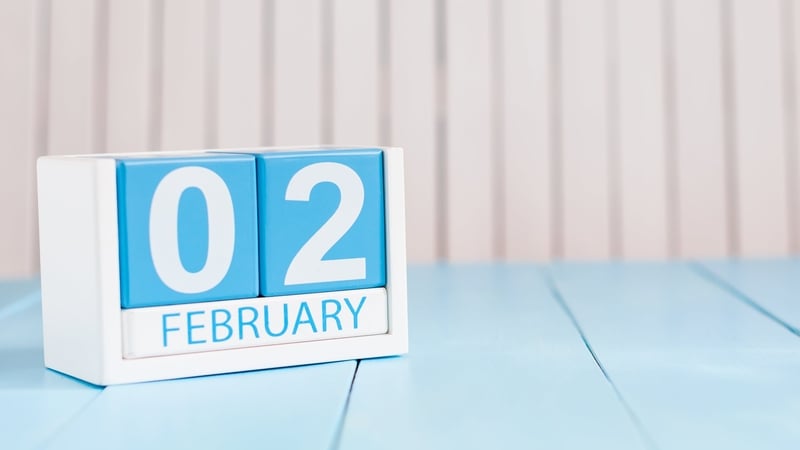 February 2 - calendar on wooden background