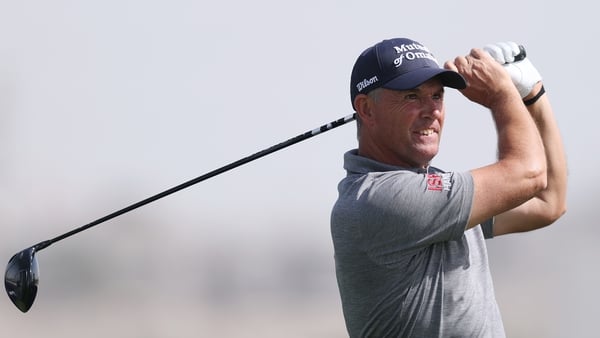 BAHRAIN, BAHRAIN - JANUARY 30: Padraig Harrington of Ireland tees off on the ninth hole on day two of the Bahrain Championship 2026 at Royal Golf Club on January 30, 2026 in Bahrain, Bahrain. (Photo by Warren Little/Getty Images)