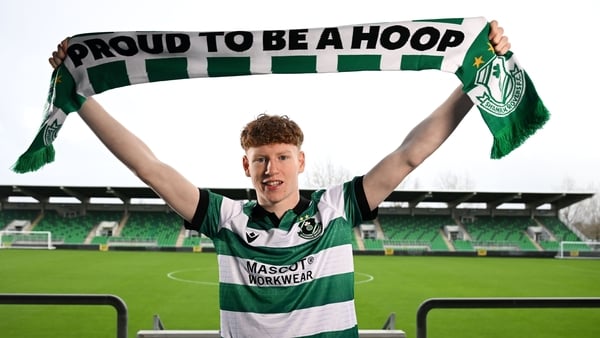 Shamrock Rovers new signing Adam Brennan at the Tallaght Stadium in Dublin.