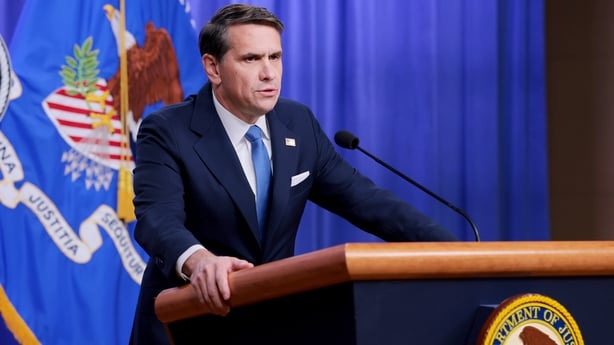 WASHINGTON, DC - JANUARY 30: Deputy Attorney General Todd Blanche speaks at a news conference to announce an update on the Epstein files at the Department of Justice on January 30, 2026 in Washington, DC. Blanche announced that the department had released three million additional pages in the invest