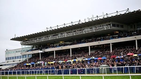 Dublin , Ireland - 28 December 2025; A general view of the grandstand during the Savills Maiden Hurdle during day three of the Leopardstown Christmas Festival at Leopardstown Racecourse in Dublin. (Photo By Seb Daly/Sportsfile via Getty Images)