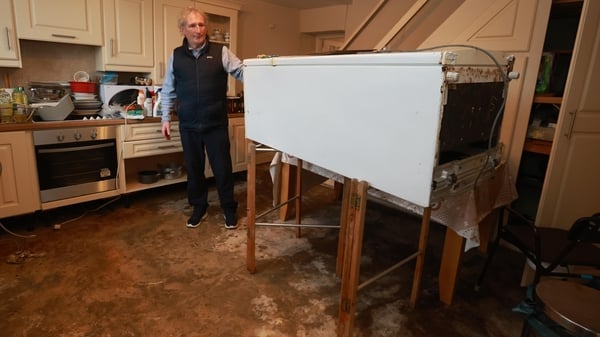 George O'Connor in his home on Island Road, Enniscorthy, which was destroyed by water from the Slaney.