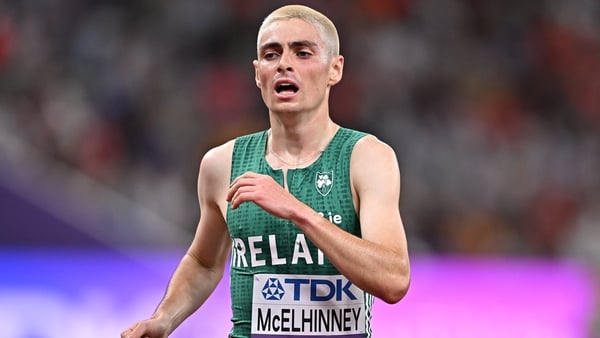Darragh McElhinney of Ireland reacts after finishing 10th in the Men's 5000m heats during day seven of the World Athletics Championships Tokyo 2025 at Japan National Stadium in Tokyo, Japan.