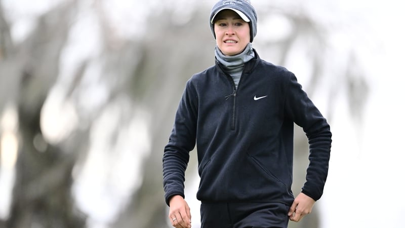 ORLANDO, FLORIDA - JANUARY 31: Nelly Korda of the United States reacts on the 18th green during the third round of the Hilton Grand Vacations Tournament of Champions 2026 at Lake Nona Golf & Country Club on January 31, 2026 in Orlando, Florida. (Photo by