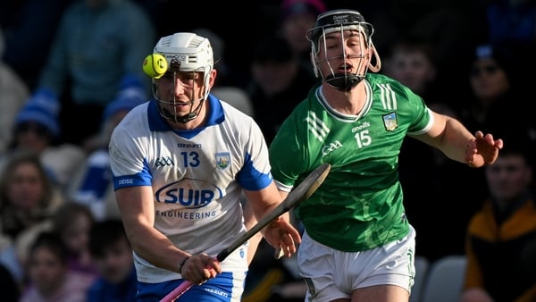 1 February 2026; Reuben Halloran of Waterford is tackled by Aidan O'Connor of Limerick during the Allianz Hurling League Division 1A match between Waterford and Limerick at Azzurri Walsh Park in Waterford. Photo by Ray McManus/Sportsfile