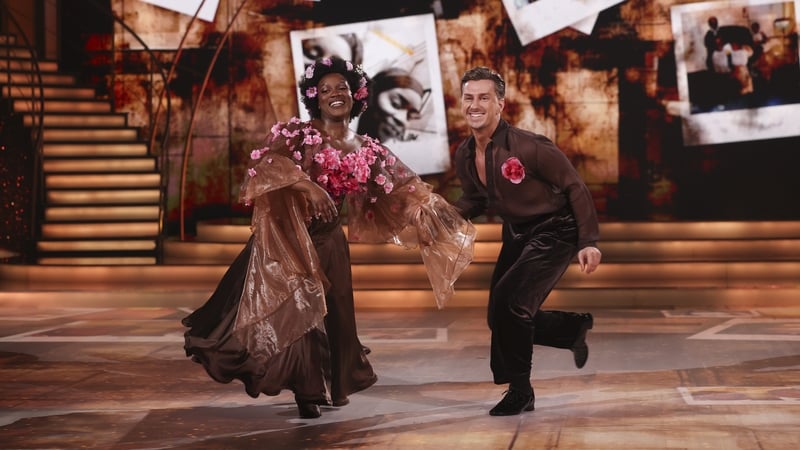 Tolü Makay and Maciej Zięba on Week Five of Dancing with the Stars Photo: Kyran O'Brien