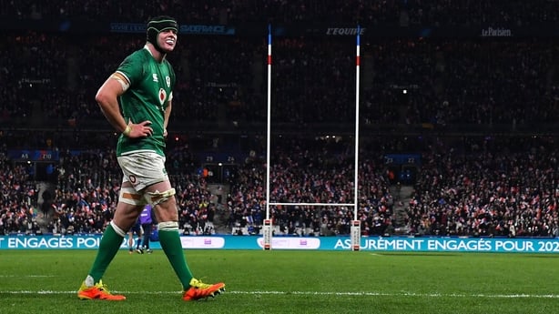 12 February 2022; James Ryan of Ireland during the Guinness Six Nations Rugby Championship match between France and Ireland at Stade de France in Paris, France. Photo by Seb Daly/Sportsfile