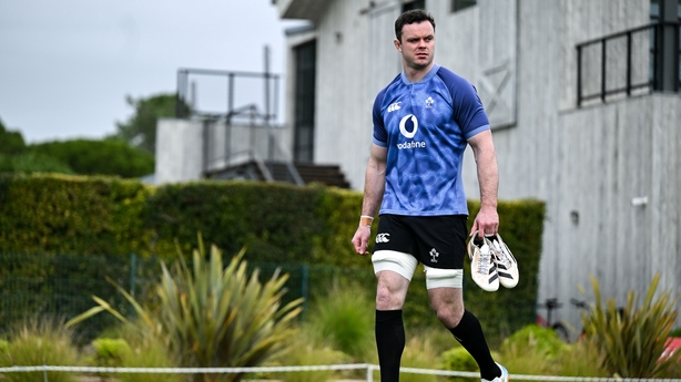 1 February 2026; James Ryan arrives for an Ireland Rugby squad training session at The Campus in Quinta do Lago, Portugal. Photo by Brendan Moran/Sportsfile