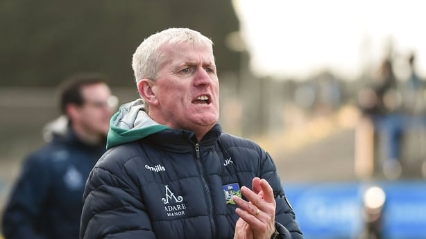 1 February 2026; Limerick manager John Kiely near the end of the Allianz Hurling League Division 1A match between Waterford and Limerick at Azzurri Walsh Park in Waterford. Photo by Jamie O'Brien/Sportsfile