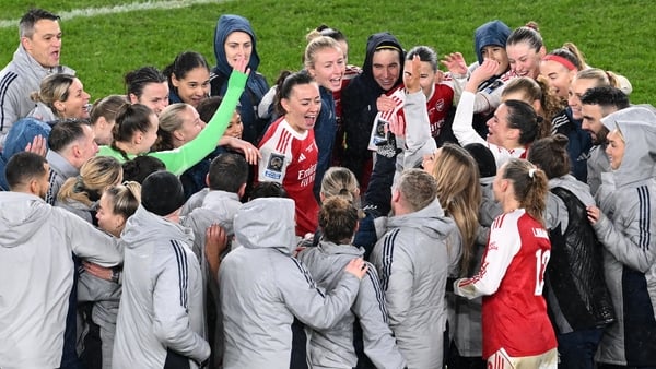 Players of Arsenal celebrate after the team's victory in the FIFA Women's Champions Cup 2026 Final match between Arsenal Women FC and SC Corinthians at Arsenal Stadium on February 01, 2026 in London, England.