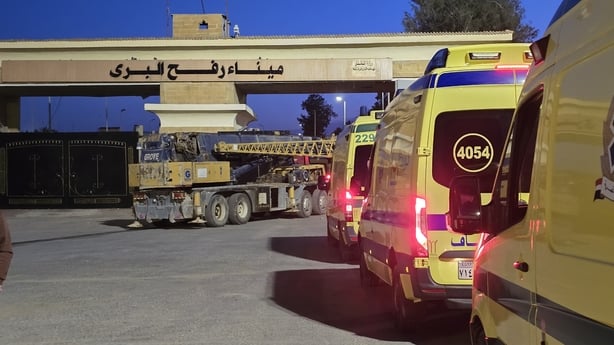 RAFAH, EGYPT - FEBRUARY 02: Egyptian ambulances and medical teams arrive at the Rafah border crossing, Gazaâs gateway to the world on the Egypt border, standing by to deliver humanitarian aid and medical assistance to Gaza if the crossing is opened, in Rafah, Egypt, on February 02, 2026. (Photo by A