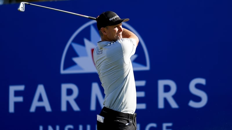 Justin Rose tees off on the 16th hole during the final round of the Farmers Insurance Open at Torrey Pines South Course on Sunday, Feb. 1, 2026 in San Diego, California. (Photo by Meg McLaughlin / The San Diego Union-Tribune via Getty Images)