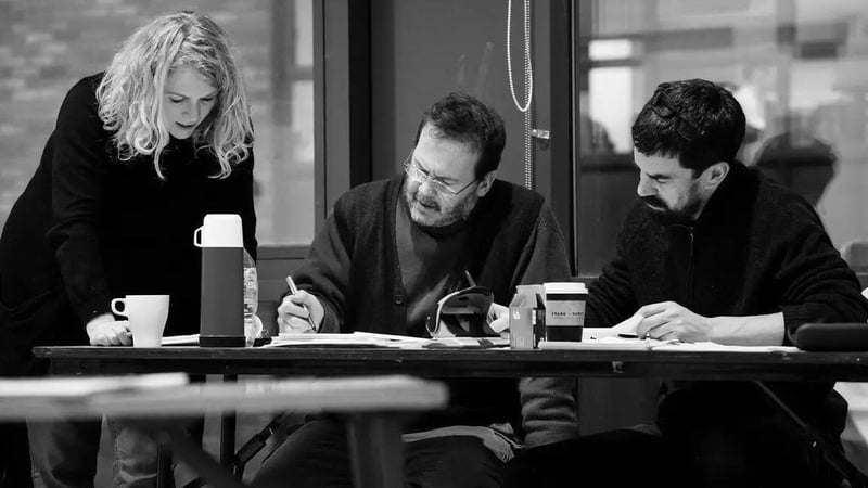Janet Moran with director Conall Morrison and writer Colin Murphy (Pic: Pat Redmond)