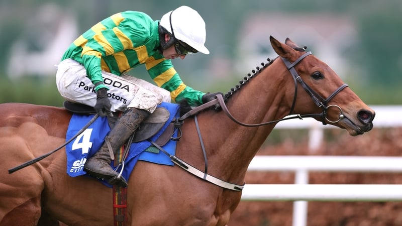 Narciso Has, with Mark Walsh up, on their way to winning the Gannon's City Recovery & Recycling Services Juvenile Hurdle