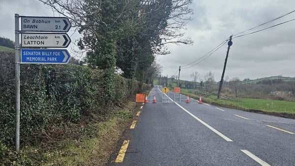 A view of a closed road in Shercock Co Cavan