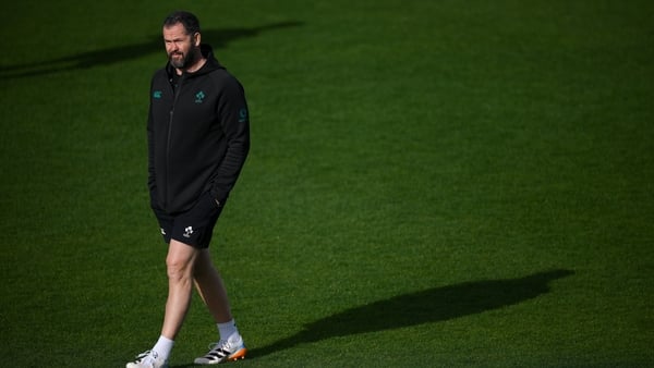 2 February 2026; Head coach Andy Farrell during an Ireland Rugby squad training session at The Campus in Quinta do Lago, Portugal. Photo by Brendan Moran/Sportsfile