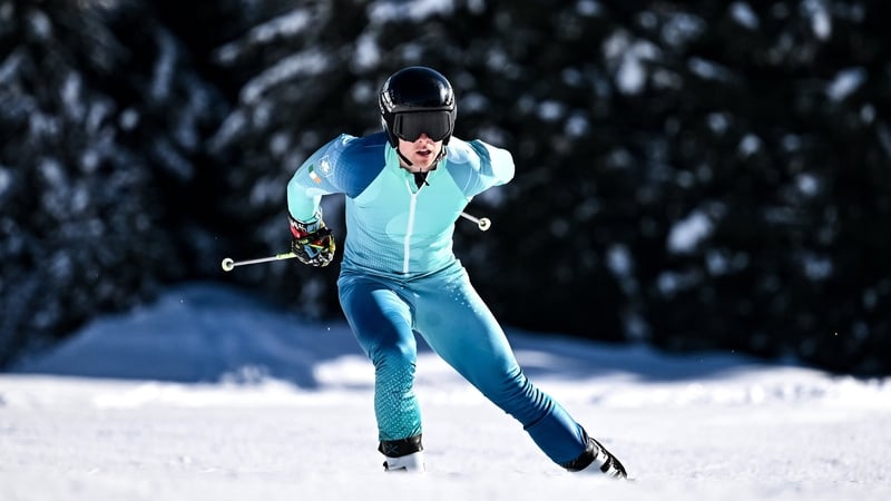 Cormac Comerford of Team Ireland during a practice run ahead of the Milano Cortina 2026 Winter Olympics in Dobiacco, Italy.