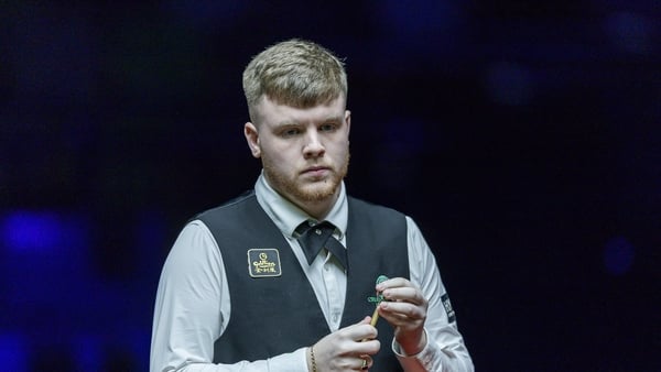HONG KONG, CHINA - FEBRUARY 3: Aaron Hill of Ireland chalks the cue during the round one matches of the WST World Grand Prix 2026 against Mark Selby of England at Kai Tak Arena on February 3, 2026 in Hong Kong, China. (Photo by Yu Chun Christopher Wong/Eu