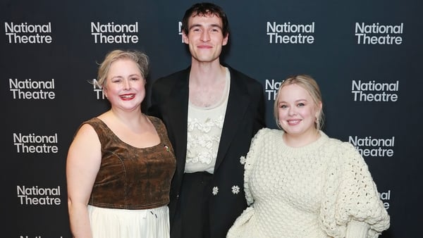 LONDON, ENGLAND - DECEMBER 11: (L to R) Siobhán McSweeney, Eanna Hardwicke and Nicola Coughlan attend the press night after party for "The Playboy Of The Western World" at The National Theatre on December 11, 2025 in London, England. (Photo by Dave Benett