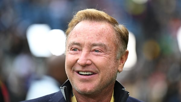 DUBLIN, IRELAND - SEPTEMBER 28: Michael Flatley, Irish Dancer, looks on pitchside prior to the NFL 2025 game between Minnesota Vikings and Pittsburgh Steelers at Croke Park on September 28, 2025 in Dublin, Ireland. (Photo by Charles McQuillan/Getty Images