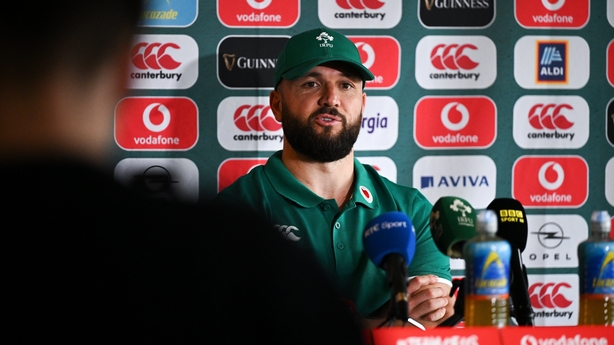 1 February 2026; Jamison Gibson-Park during an Ireland Rugby media conference at The Campus in Quinta do Lago, Portugal. Photo by Brendan Moran/Sportsfile