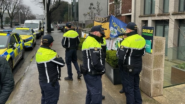 Guards outside the bord bia office in Dublin 