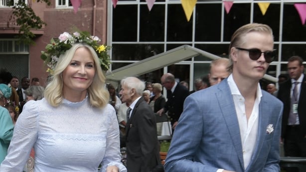 Marius Borg Hoiby with his mother, Crown Princess of Norway Mette Marit