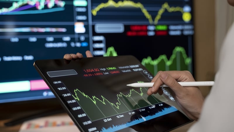 Investment business and finance background and stock market charts for finance or investment.