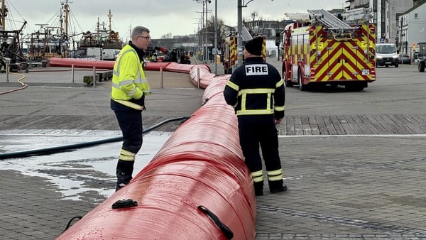 An aqua dam to prevent flooding in Wexford town