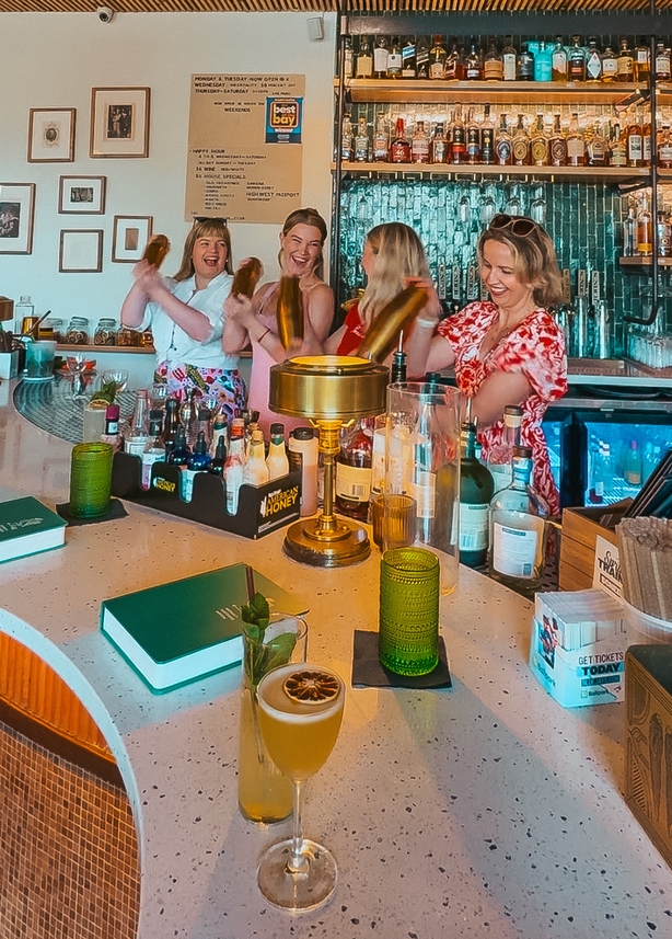 Tara Povey doing a cocktail making class