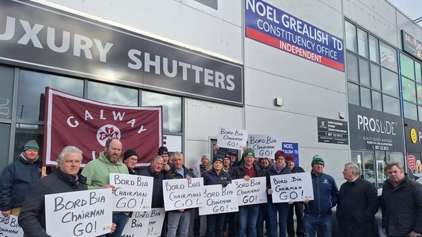 Farmers protest in Galway as part of a campaign to secure the resignation of Bord Bia's chairman