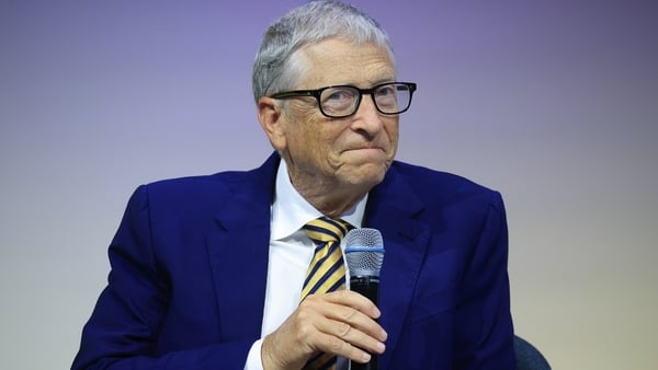 Billionaire Biil Gates pictured at a business conference in Germany in June 2025