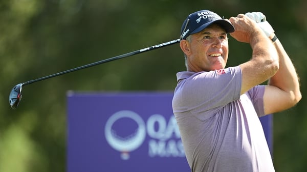 DOHA, QATAR - FEBRUARY 05: Padraig Harrington of Ireland tees off on the 7th hole on day one of the Qatar Masters 2026 at Doha Golf Club on February 05, 2026 in Doha, Qatar. (Photo by Stuart Franklin/Getty Images)