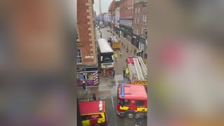 Footage of scene of fatal bus crash in Dublin city