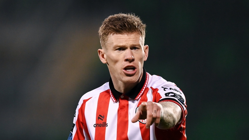 31 January 2026; James McClean of Derry City during the 2026 Men's President's Cup final match between Shamrock Rovers and Derry City at Tallaght Stadium in Dublin. Photo by Stephen McCarthy/Sportsfile