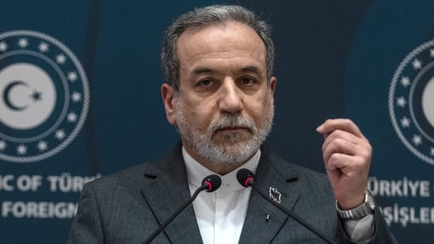 ISTANBUL, TURKEY - JANUARY 30: Iranian Foreign Minister Abbas Araghchi gives a statement at the Ritz Hotel as he meets Turkey's Foreign Minister Hakan Fidan, on January 30, 2026 in Istanbul, Turkey. Protests that began in Tehran on December 28 over worsening economic conditions escalated into one of