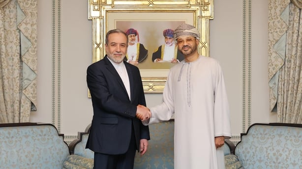 Omani Foreign Minister Sayyid Badr Hamad Al Busaidi meets with Iranian Foreign Minister Abbas Araghchi