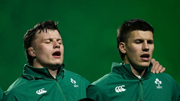5 February 2026; Cian Prendergast, left, and Sam Prendergast of Ireland before the Guinness 6 Nations Rugby Championship match between France and Ireland at Stade de France in Paris, France. Photo by Ramsey Cardy/Sportsfile