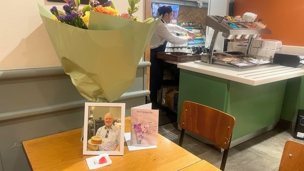 A table set aside in Ann's Bakery on Mary St for Frank Daly