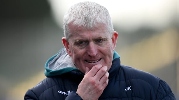 1 February 2026; Limerick manager John Kiely near the end of the Allianz Hurling League Division 1A match between Waterford and Limerick at Azzurri Walsh Park in Waterford. Photo by Ray McManus/Sportsfile