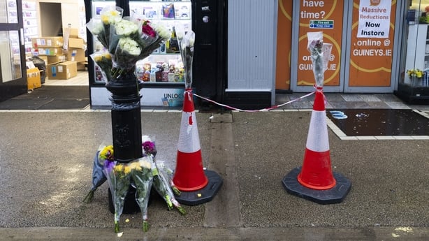An floral tribute left at the scene on North Earl Street where Frank Daly died after being hit by a bus