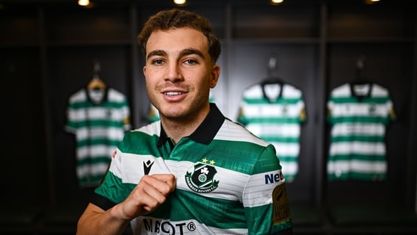Shamrock Rovers new signing Naj Razi poses for a portrait during his unveiling at Tallaght Stadium in Dublin. Photo by Ben McShane/Sportsfile