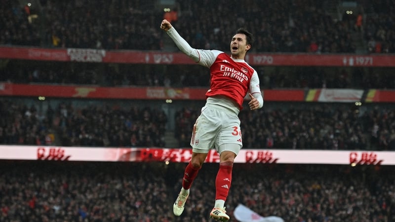 Martin Zubimendi after scoring for Arsenal against Sunderland in Premier League, February 2026