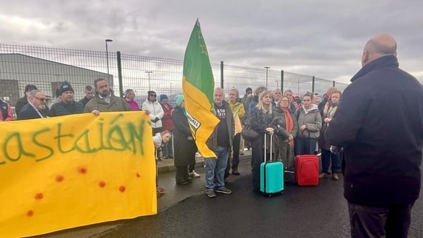 About 200 people attended a protest at Donegal Airport this afternoon calling on the Government to ensure afternoon flights from and to Dublin are secured in a new Public Service Obligation contract due to come into effect later this month.