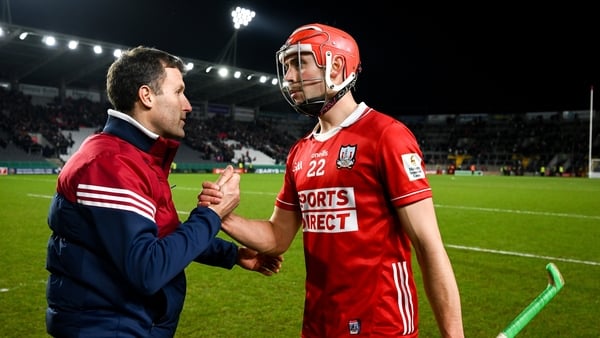 7 February 2026; Cork manager Ben O'Connor with Hugh O'Connor of Cork after the Allianz Hurling League Division 1A match between Cork and Tipperary at SuperValu Páirc Ui Chaoimh in Cork. Photo by Ray McManus/Sportsfile