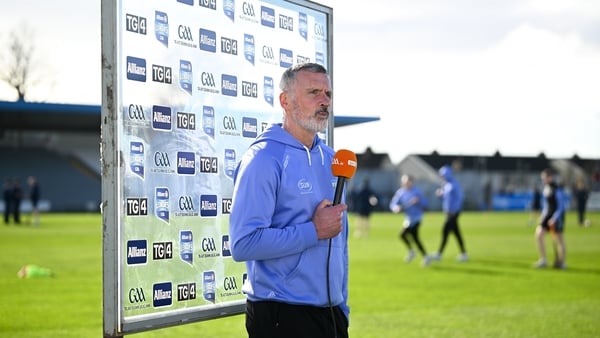 Waterford manager Peter Queally is interviewed by TG4 ahead of the Allianz Hurling League Division 1A match between Waterford and Offaly at Azzuri Walsh Park in Waterford. Photo by Shauna Clinton/Sportsfile